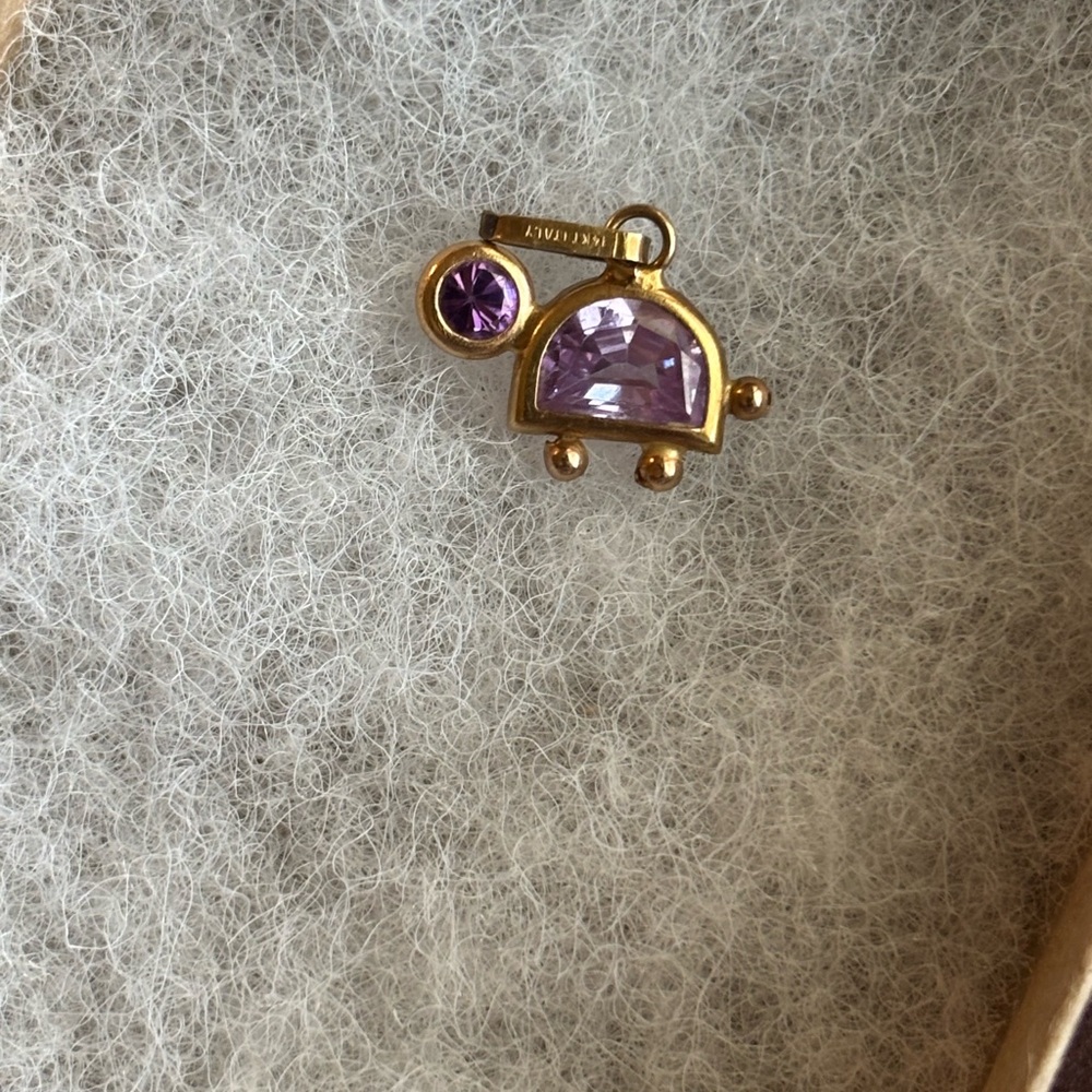Gold and Purple Turtle Pendant
